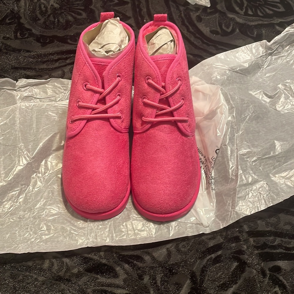 FUZZIES, LACE UP FUZZY BOOTIE, AZALEA PINK,